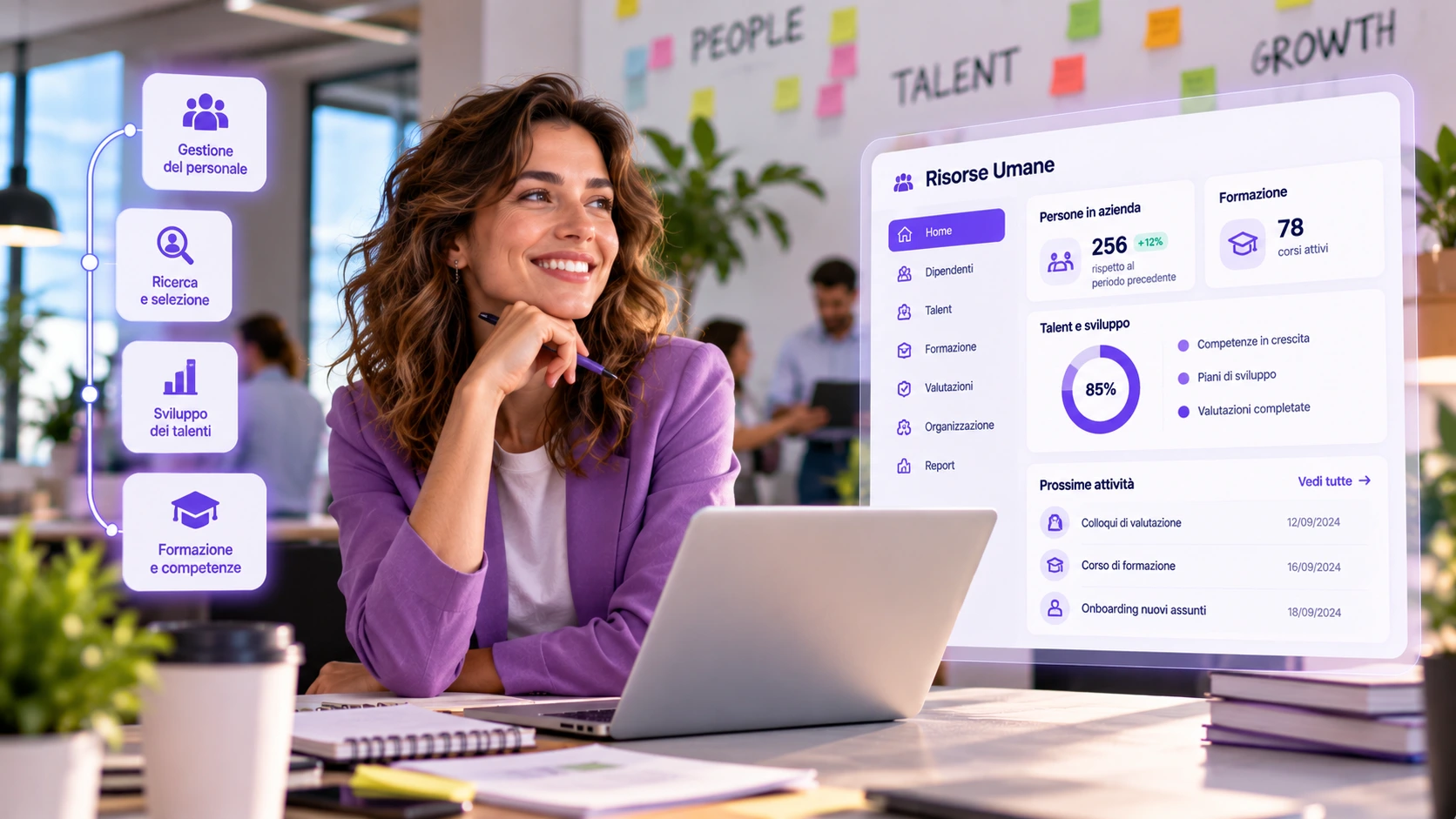 Colloquio professionale tra due persone in ufficio